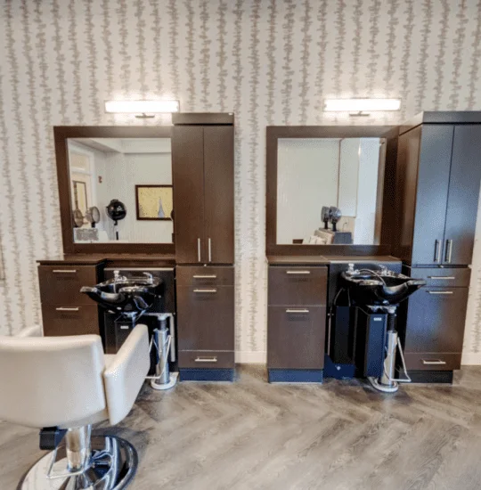 Salon and barber shop at Oak Trace Senior Living Community