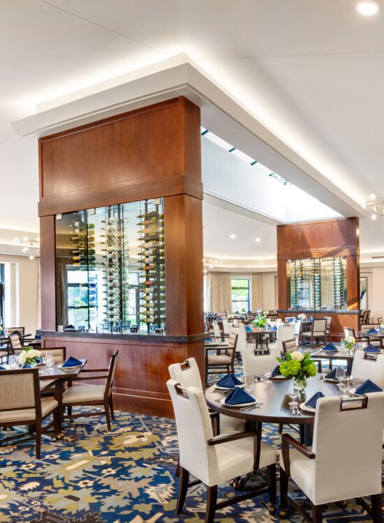 Elegant dining room area at Oak Trace Senior Living Community