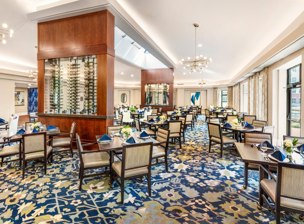 Elegant dining room area at Oak Trace Senior Living Community