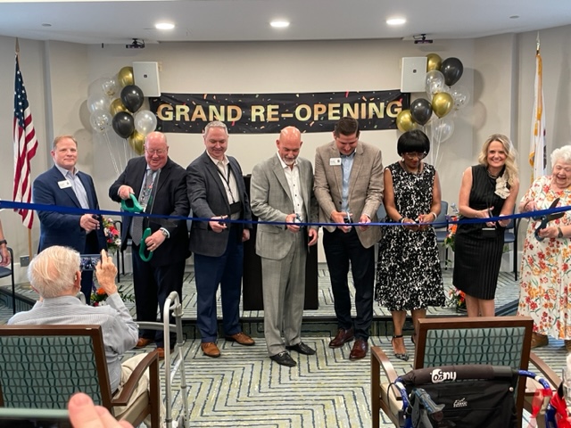 Ribbon cutting ceremony of grand opening at Oak Trace Senior Living Community